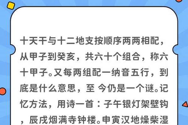 天干地支与六十甲子;60甲子背诵方法