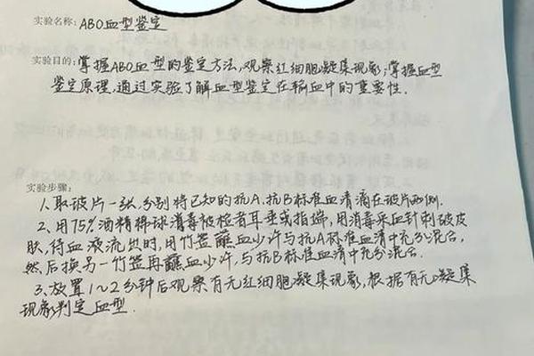 A血型实验结论 abo血型鉴定实验结论