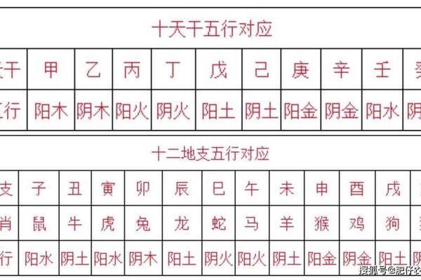 天干地支八字怎么算;天干地支五行对照表图