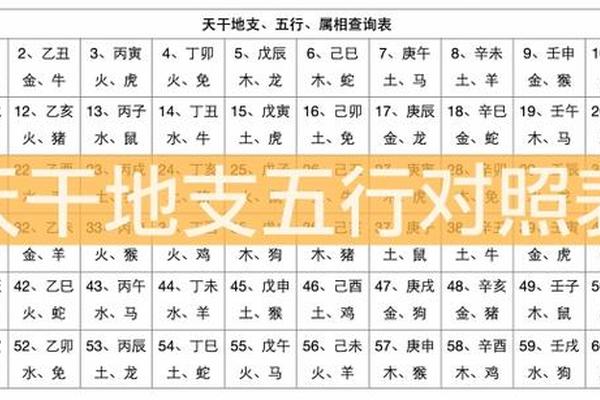 天干地支对应人体经络;天干地支五行对照表