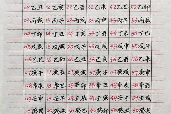 天干地支分野表—六十甲子表一览