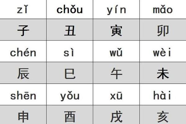 天干地支拼音字(天干地支注音版)