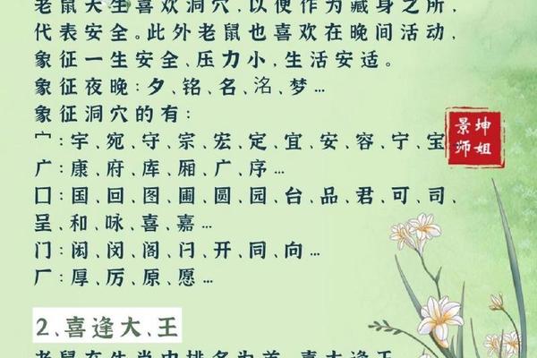 鼠年取名天干地支—鼠年取名字大全
