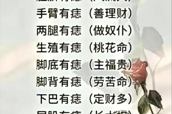 根据痣相预测人的命运;全身痣相图解大全