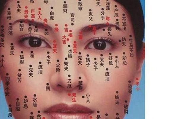 鼻子痣相女、痣相女全身图解